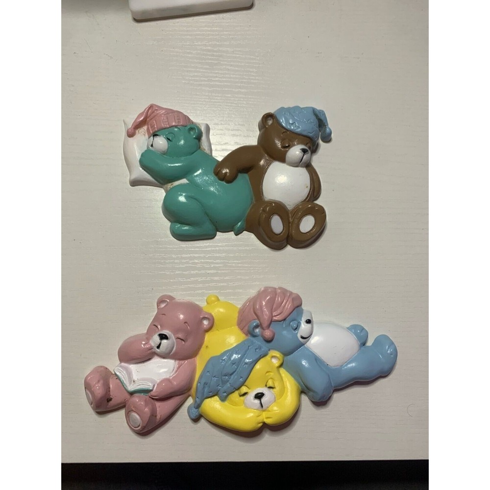 Vintage 90s Nursery Sleepy Care Bears Wall Hang Decor